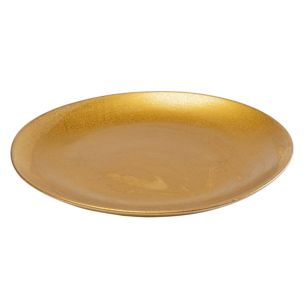 Assiette plate en céramique dorée d26