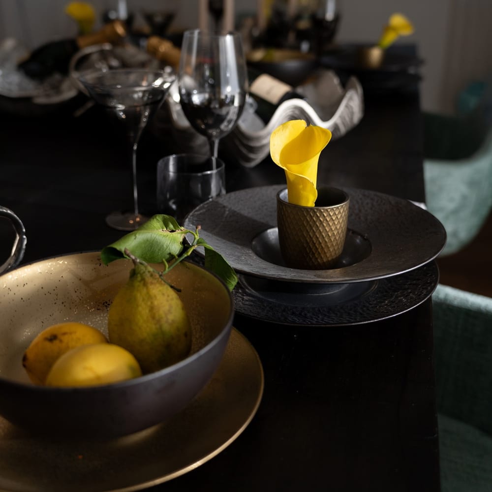 Tasse en céramique dorée et grise - lot de 6 - Maisons du Monde
