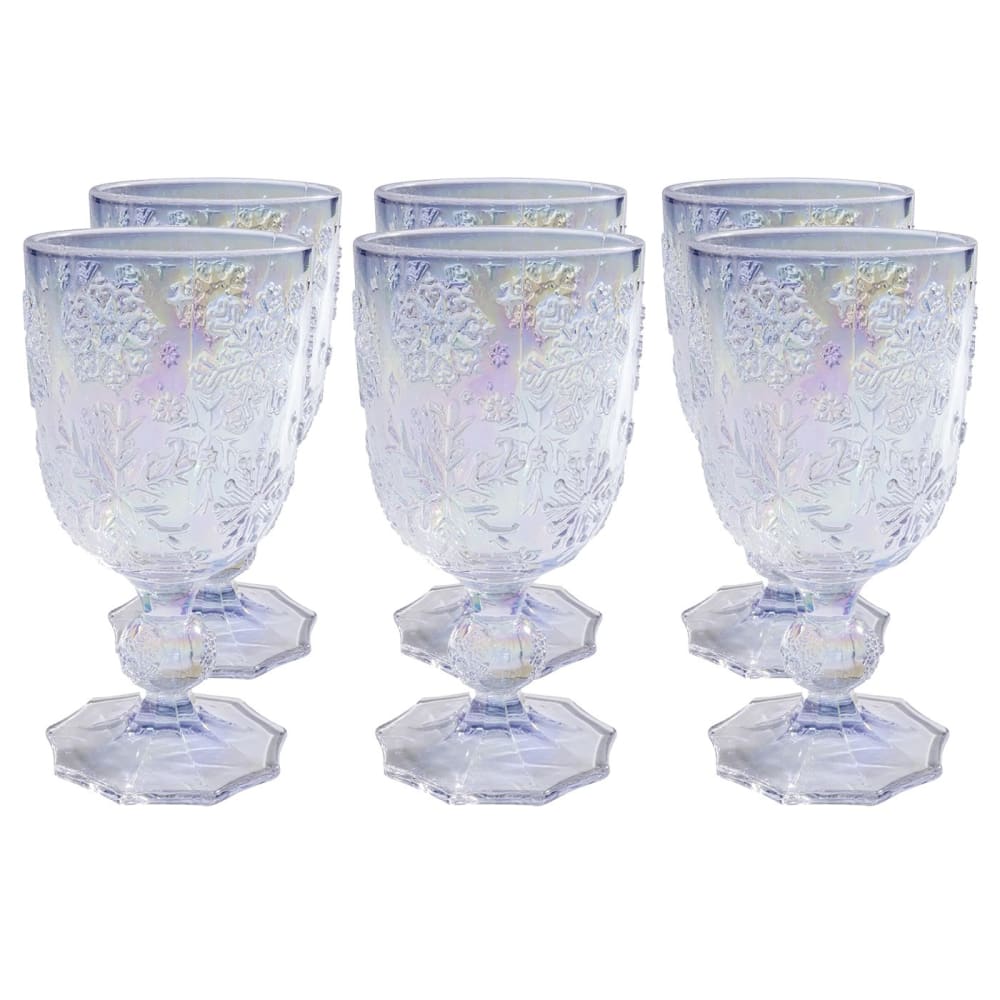 Kare Design Lot de 6 - verre à vin flocons de neige en verre violet Transparent