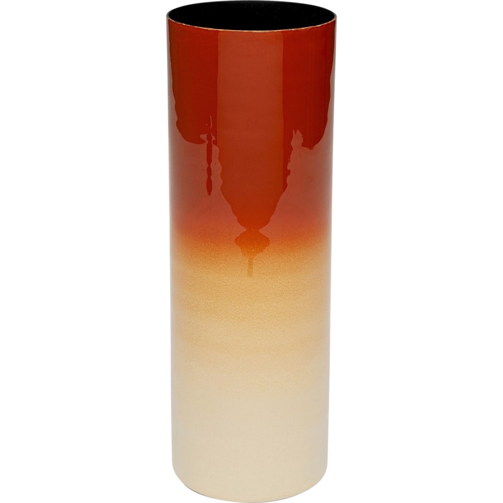 Vase en acier dégradé rouge et beige