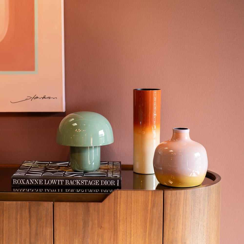 Vase en acier dégradé rouge et beige - Maisons du Monde