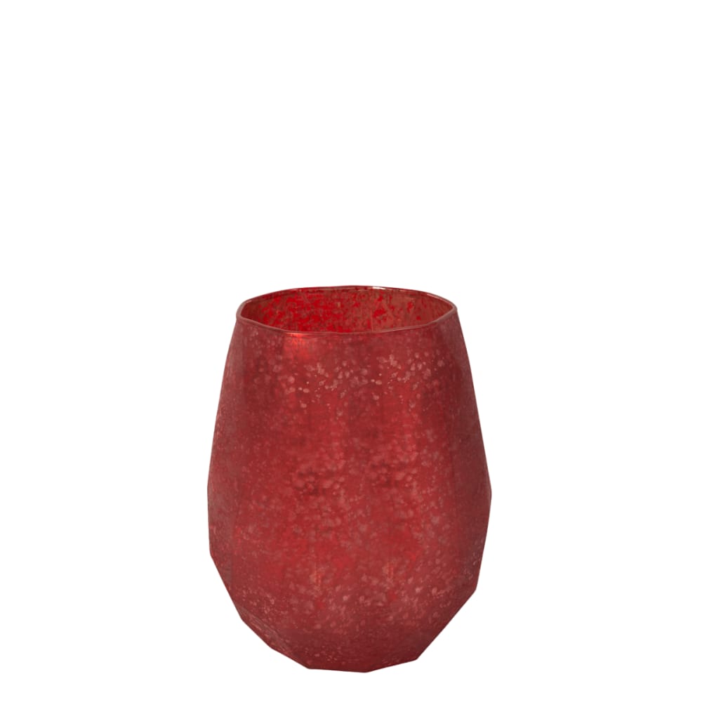Sia Deco Dekoratives Windlicht aus Glas H18, Rot style modern Rot Glas