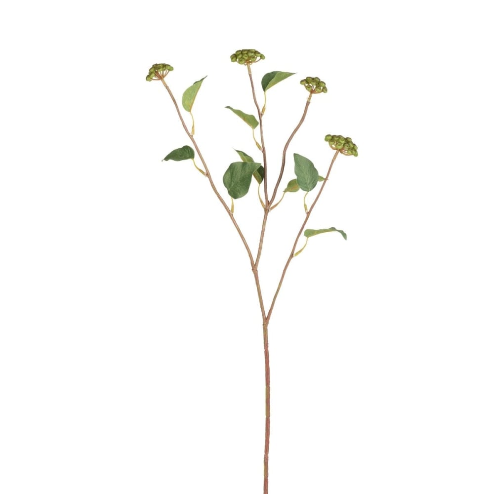 Branche de baies avec feuilles artificielles vert clair h73