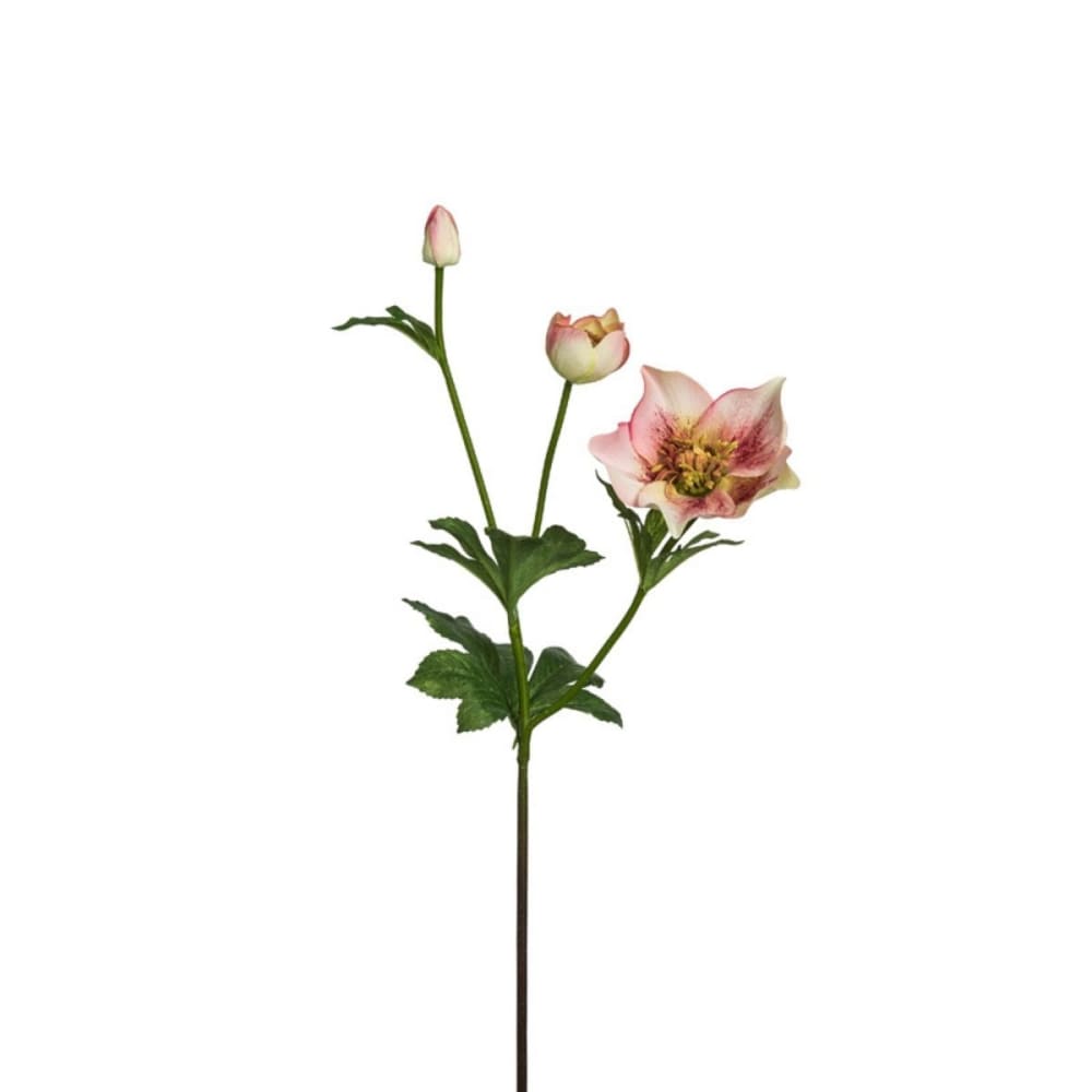 Sia Deco Tige de rose de noël artificielle blanche et rose h45 style contemporain - Tissu