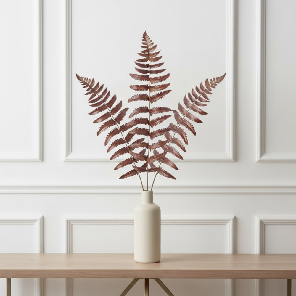 Feuillage de fougère artificiel marron h70 — vue 3