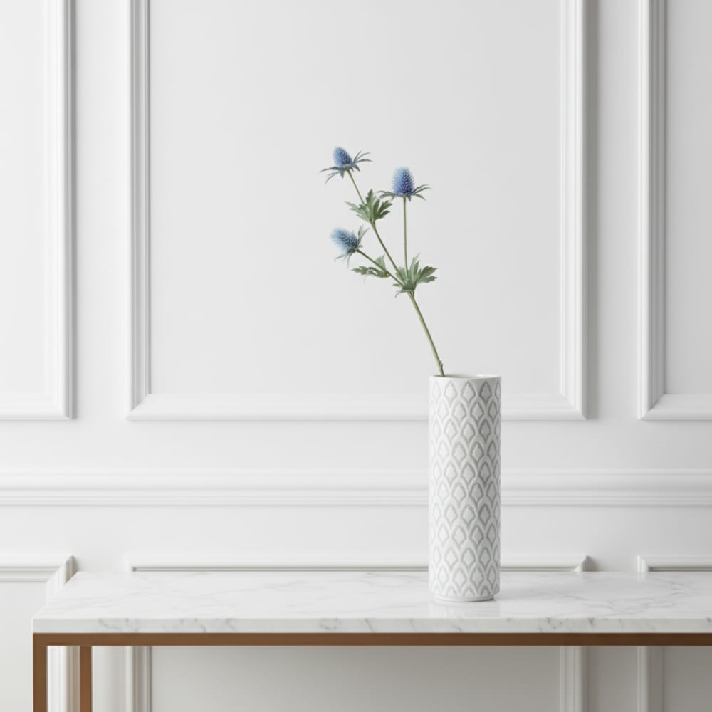 Tige artificielle de chardon en fleur artificielle bleue et verte h43 — vue 3