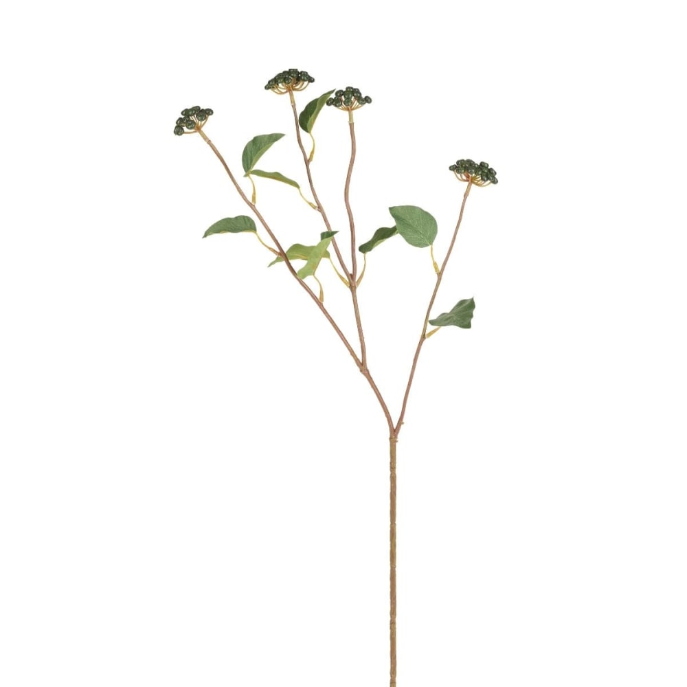 Sia Deco Branche de baies avec feuilles artificielle vert foncé h73 style contemporain - Pvc - Poly Chlorure De Vinyle
