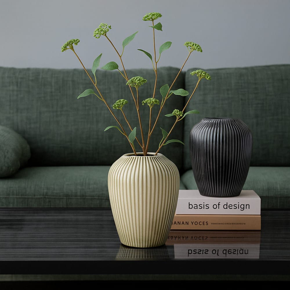 Branche de baies avec feuilles artificielle vert foncé h73 — vue 4