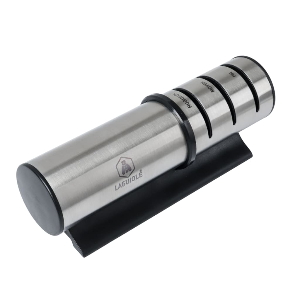 Aiguiseur 3 systèmes d'affûtage en acier inoxydable noir Aiguiseur 3 systèmes d'affûtage en acier inoxydable noir