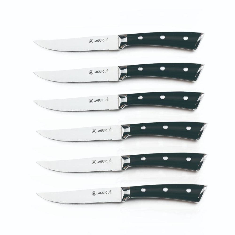 Set de 6 couteaux à steak en acier noir