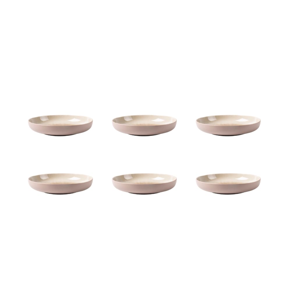 Lot de 6 assiettes creuses taupe Lot de 6 assiettes creuses taupe