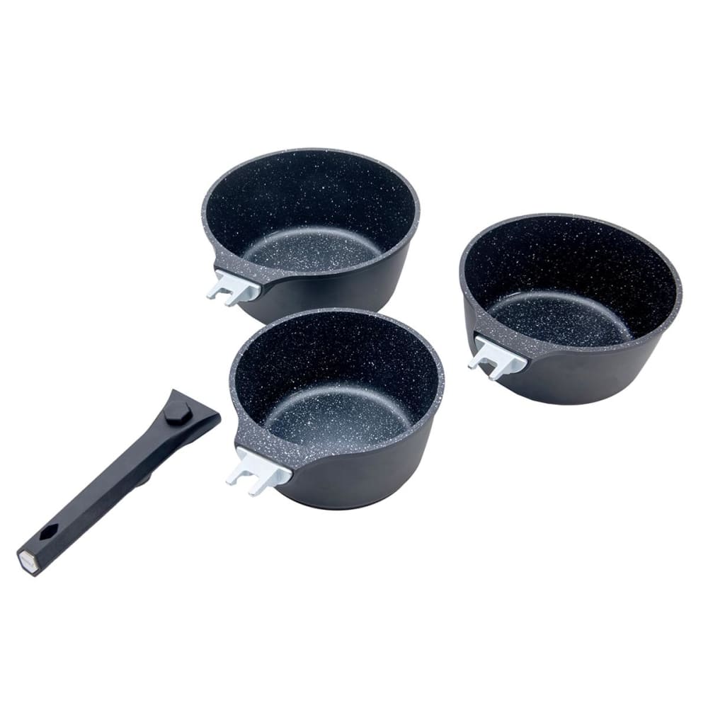 set de 3 casseroles noir