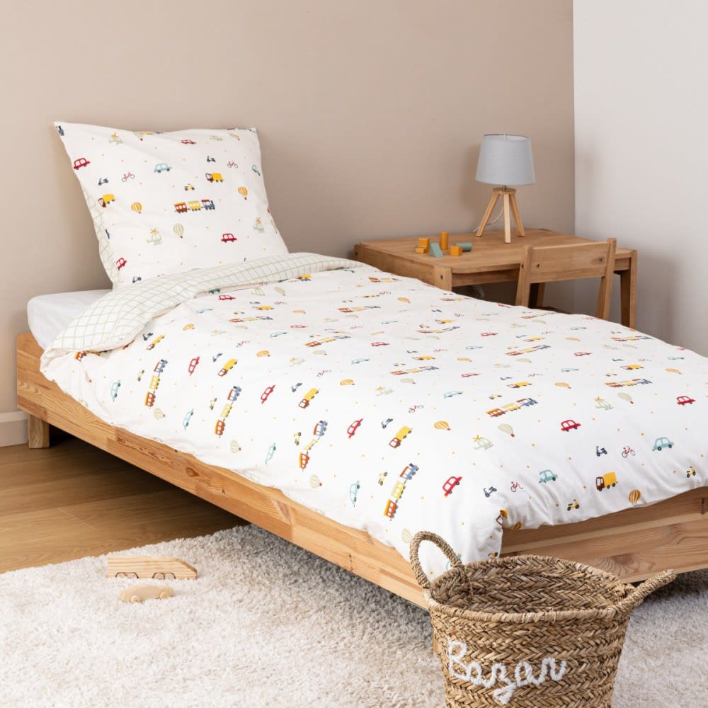 Parure de couette 100% coton 57 fils imprimée 140x200cm 1 taie Parure de couette 100% coton 57 fils imprimée 140x200cm 1 taie
