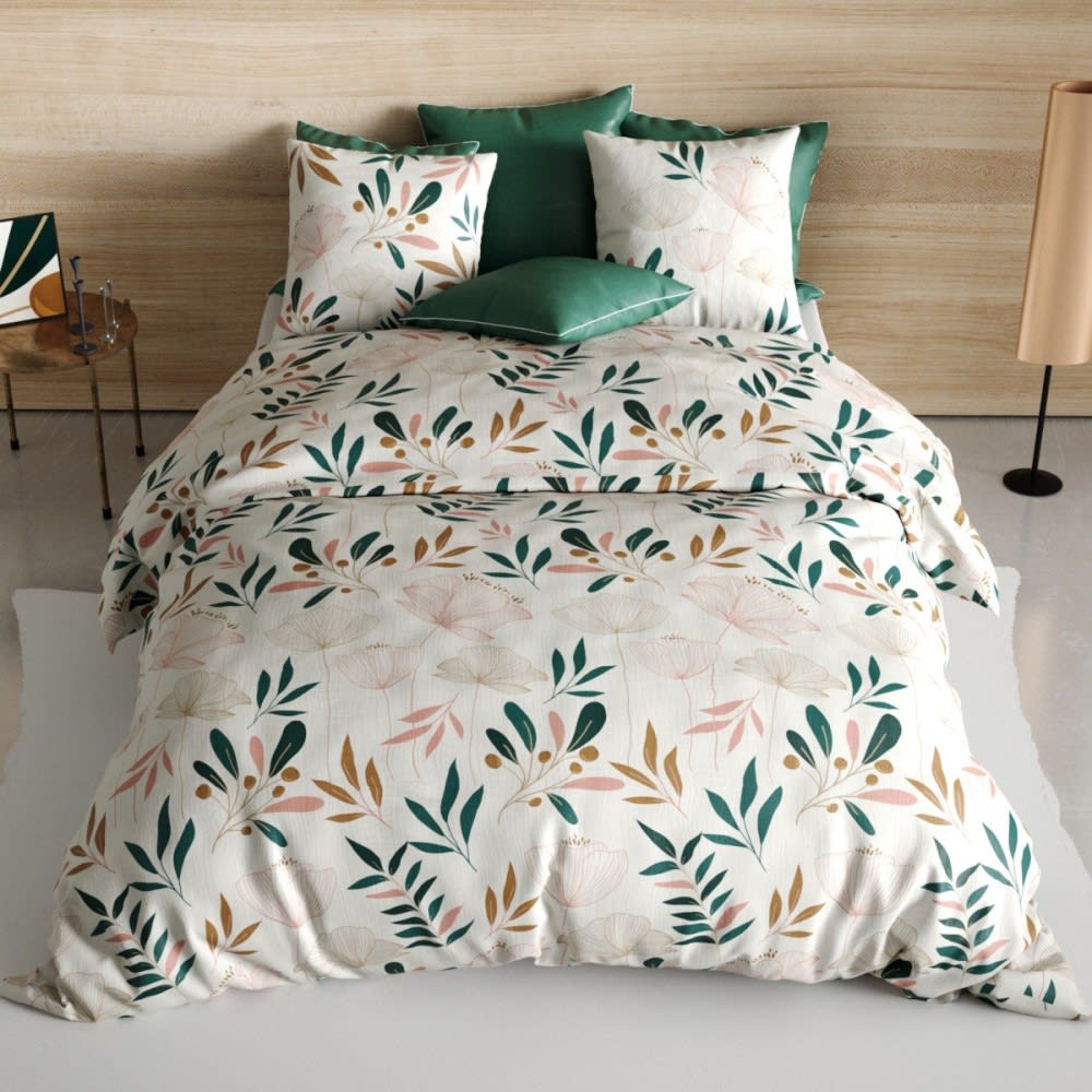 Parure de couette 100% coton 57 fils imprimée 260x240cm 2 taies - Maisons du Monde