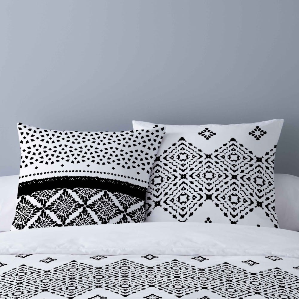 Parure de couette 100% coton 57 fils imprimée 240x220cm 2 taies - Maisons du Monde