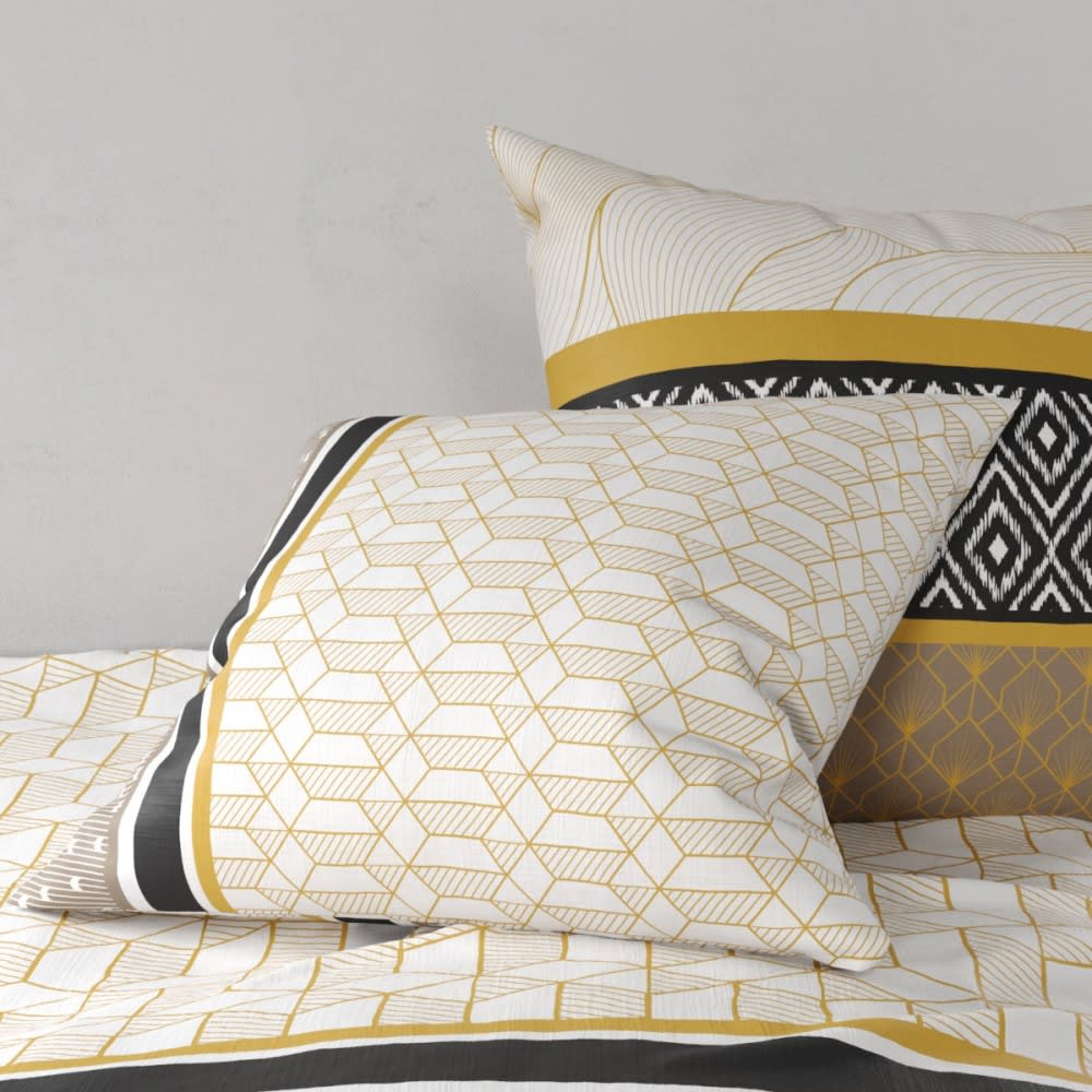 Parure de couette 100% coton 57 fils imprimée 240x220cm 2 taies - Maisons du Monde