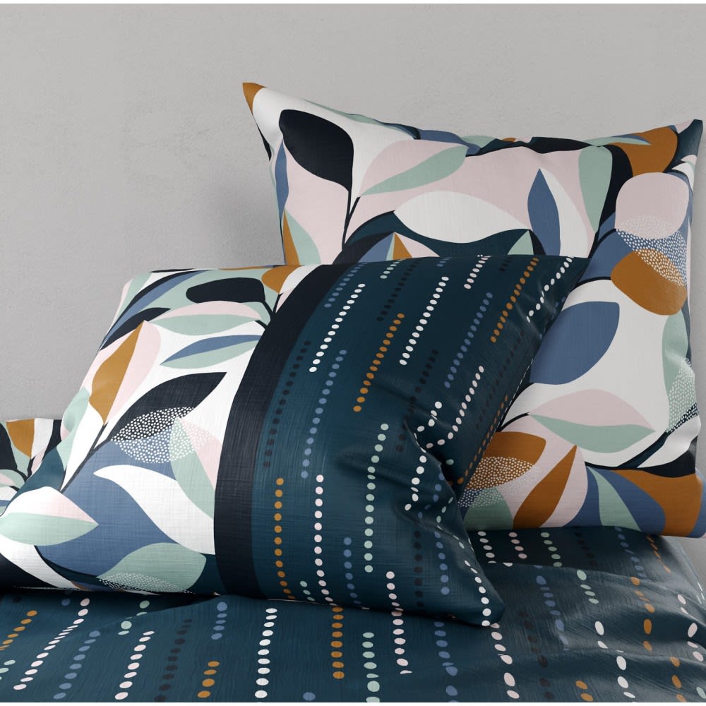 Parure de couette 100% coton 57 fils imprimée 240x220cm 2 taies - Maisons du Monde