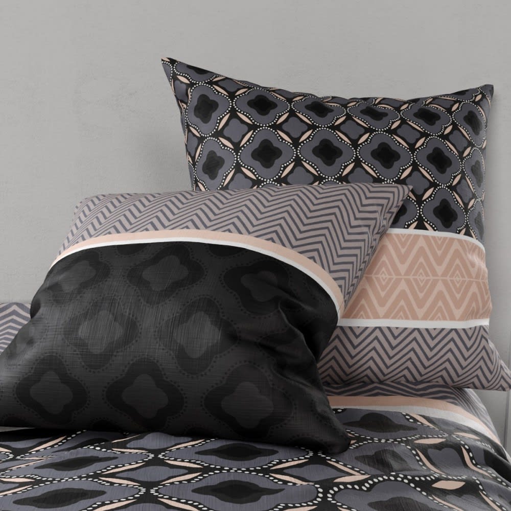 Parure de couette 100% coton 57 fils imprimée 240x220cm 2 taies - Maisons du Monde