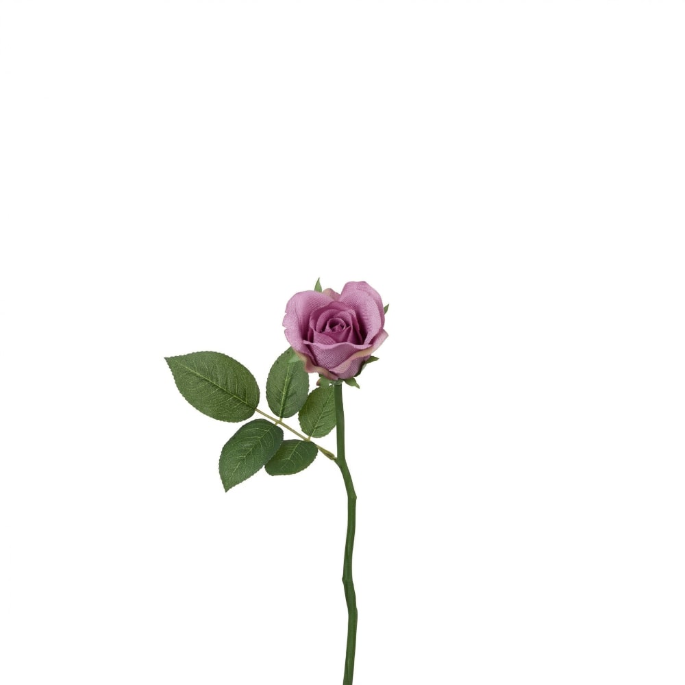 Tige de rose waterproof fermée artificielle mauve h32