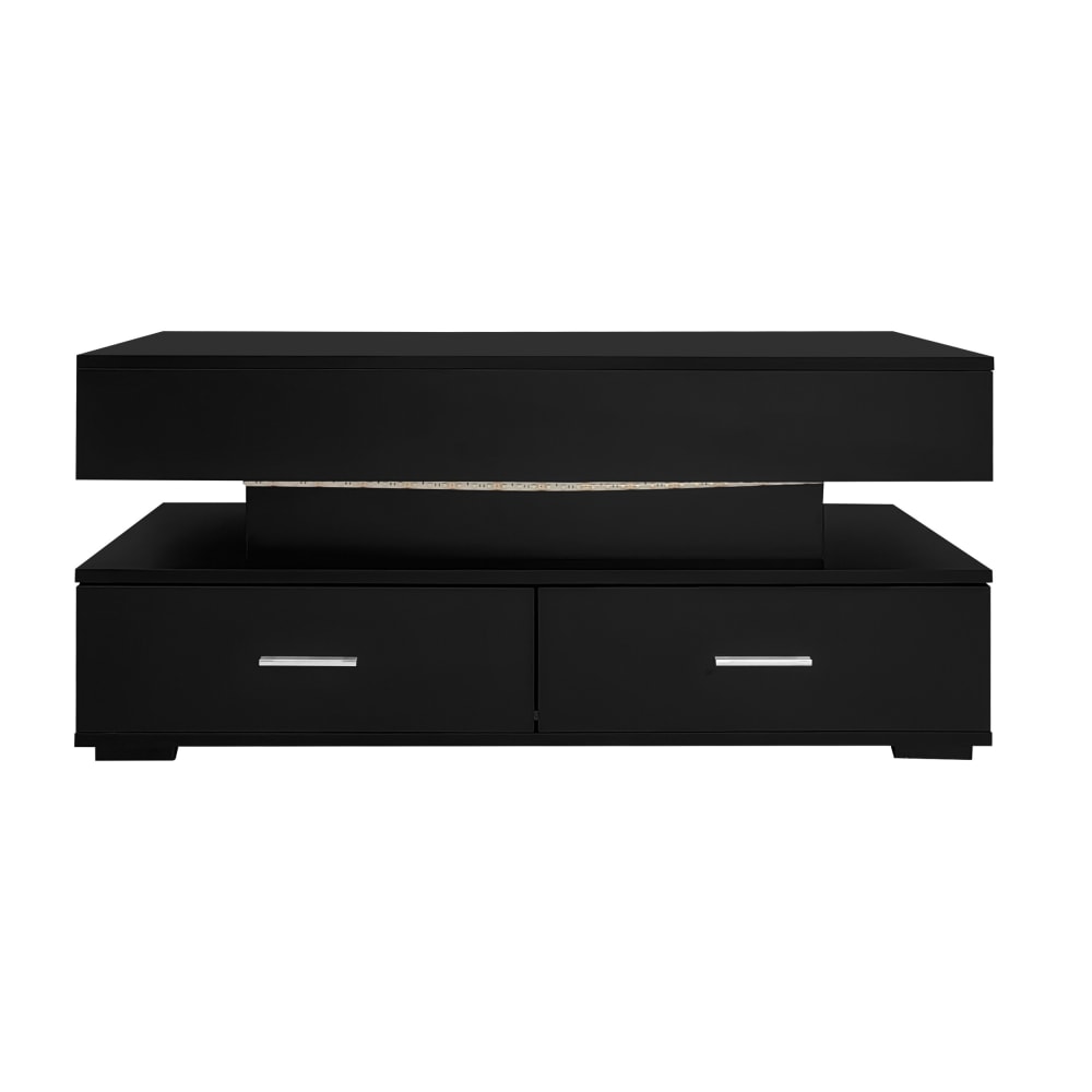 Urban Meuble Couchtisch mit höhenverstellbarer Hubplatte, 2 Schubladen, schwarz style modern - Spanplatte