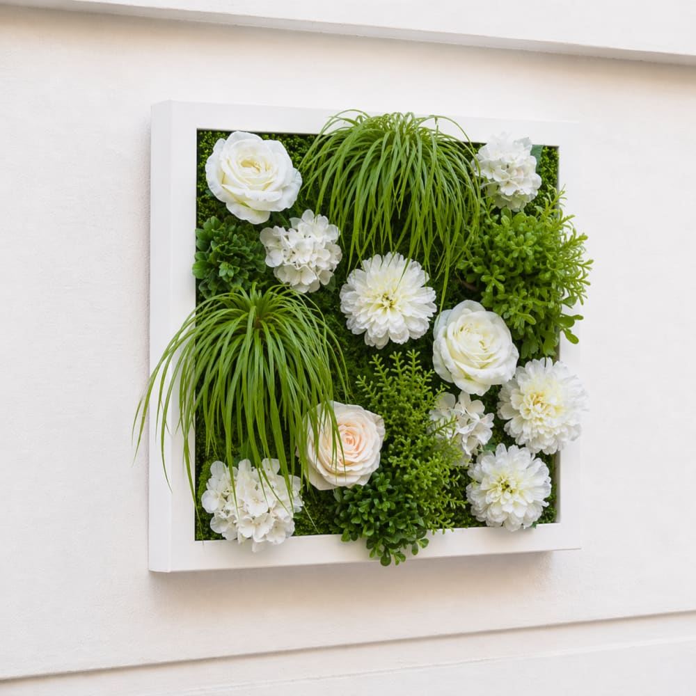 Tige d'hydrangea à piquer artificielle blanche h18 — vue 3