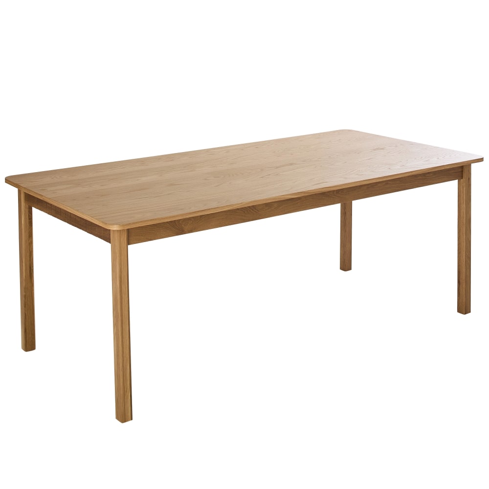 Oviala Rechteckiger Esstisch aus MDF mit Eichenfurnier 200 cm Braun Holz