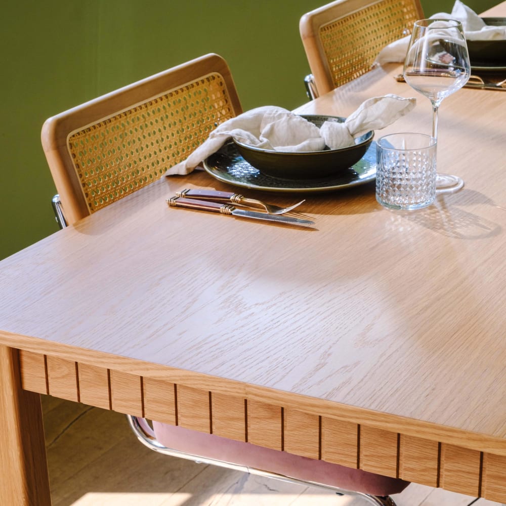 Rechteckiger Esstisch aus MDF mit Eichenfurnier 200 cm - Maisons