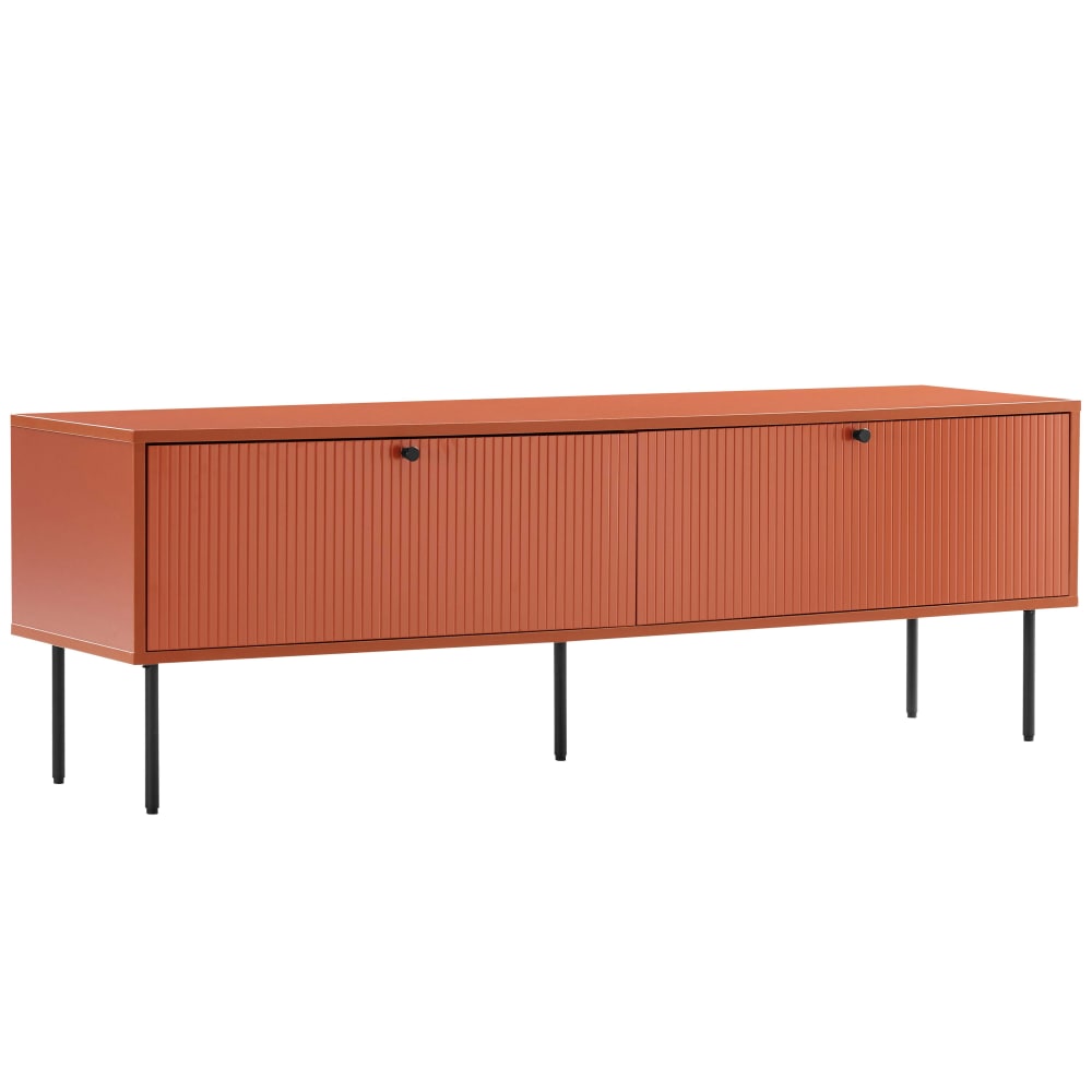Meuble TV 2 portes en acier et MDF décor mélaminé 150 cm orange