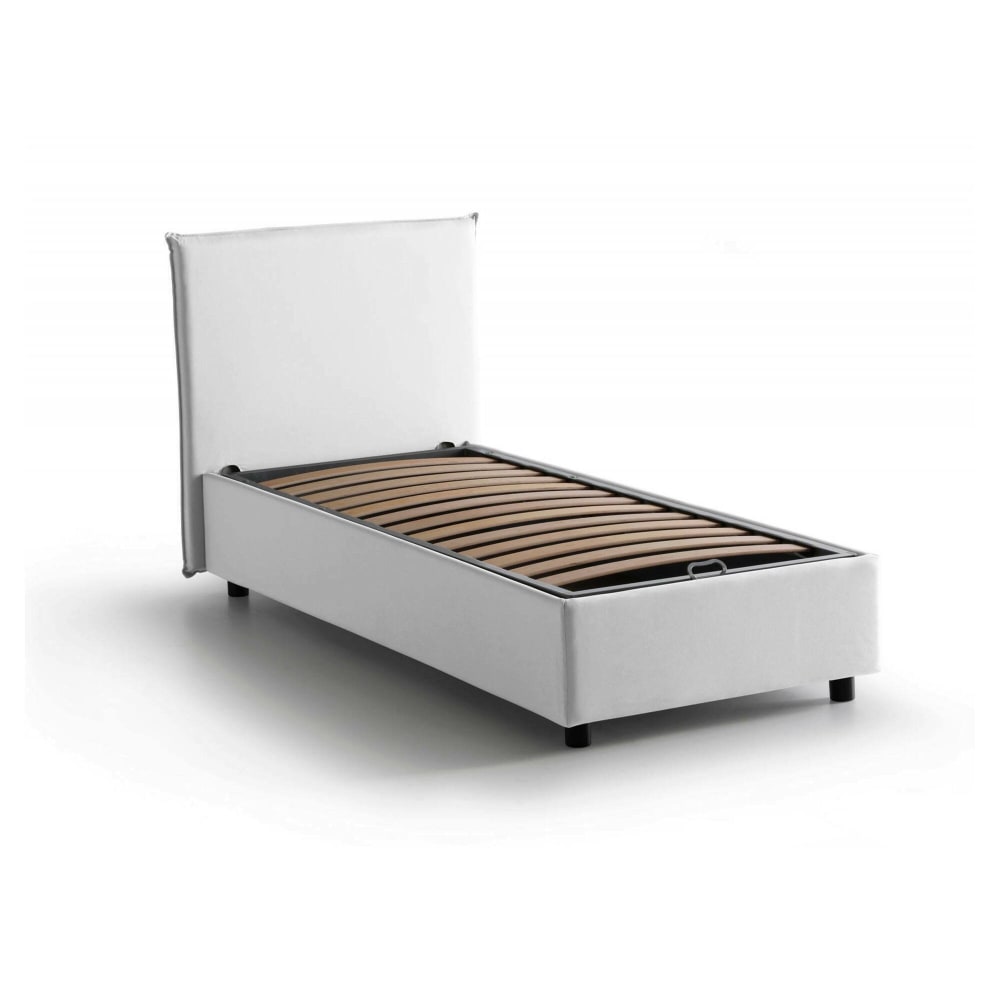 Lit simple en tissu blanc