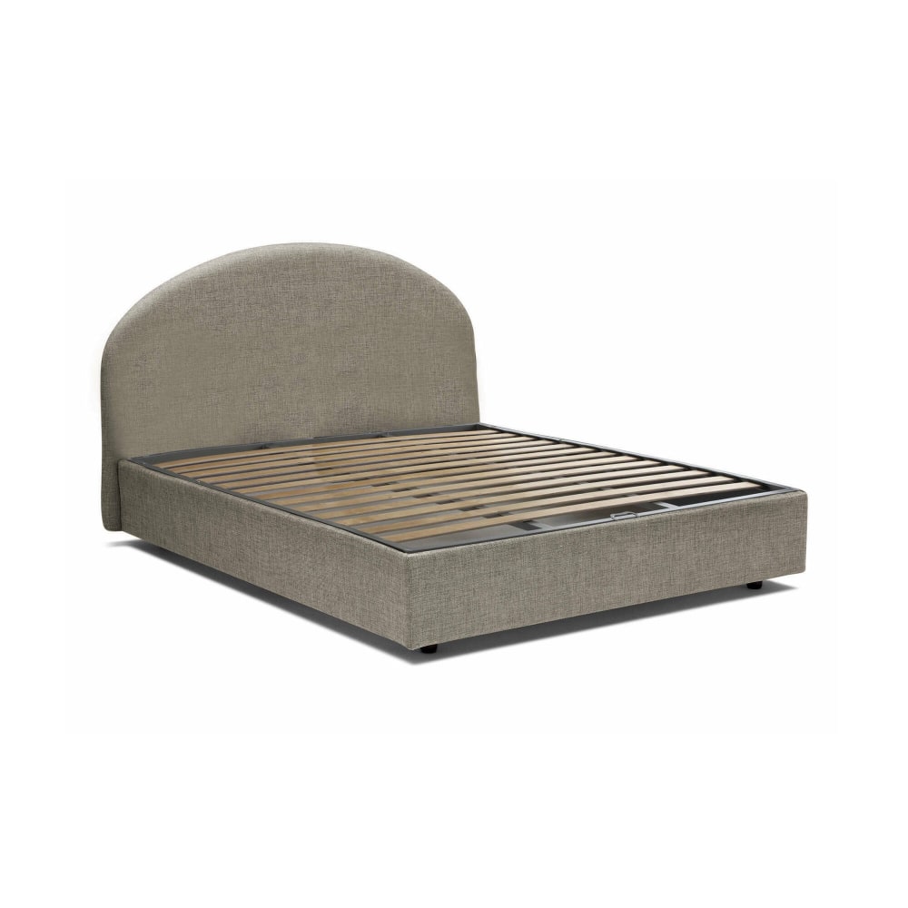 Lit double en tissu tourterelle 160x190 cm