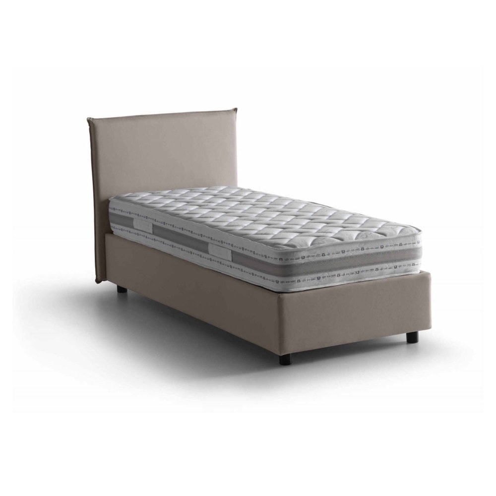 Lit simple en tissu tourterelle