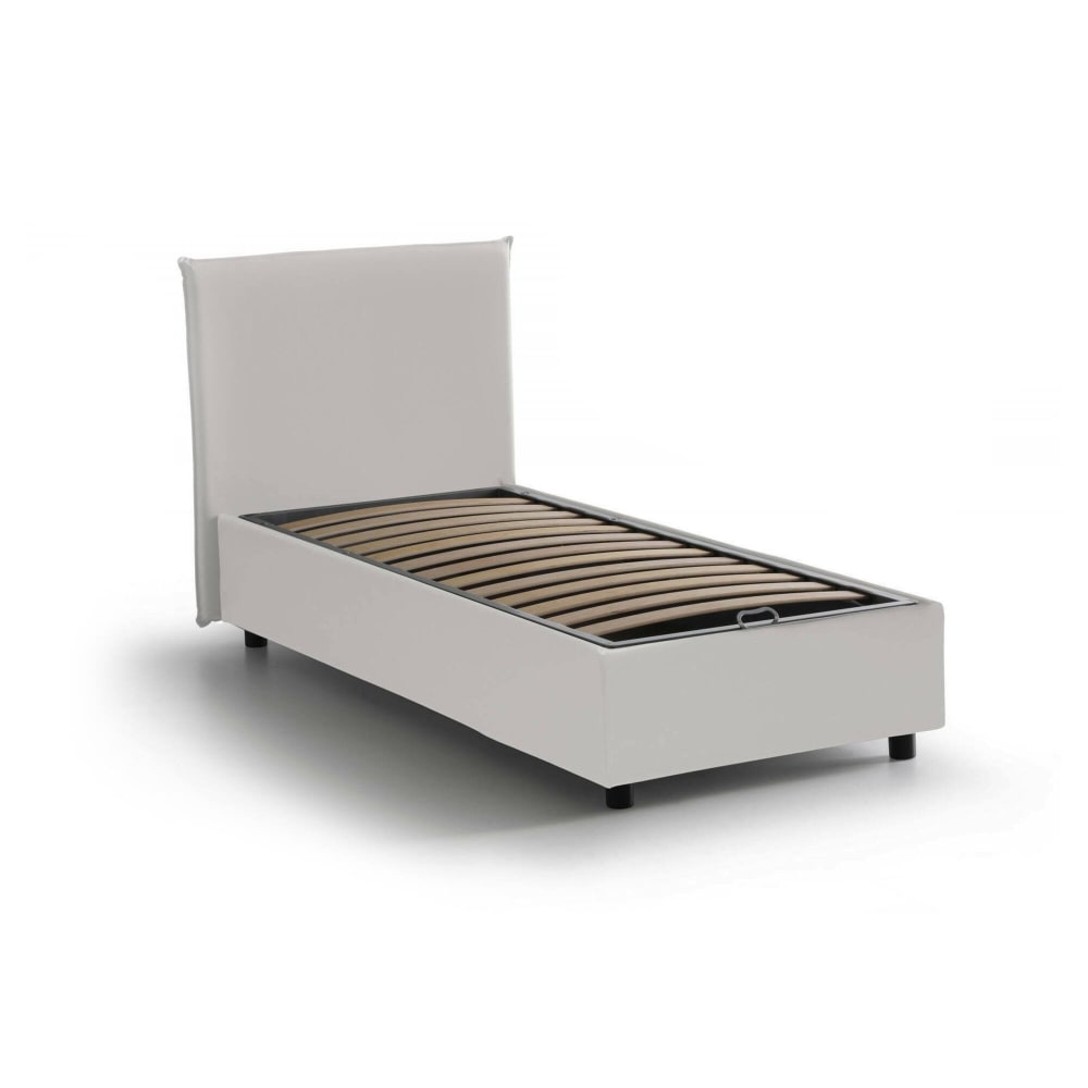 Lit simple en tissu blanc