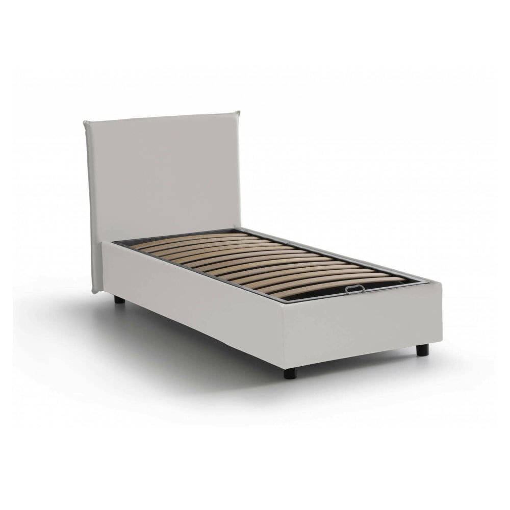 Lit simple en tissu blanc