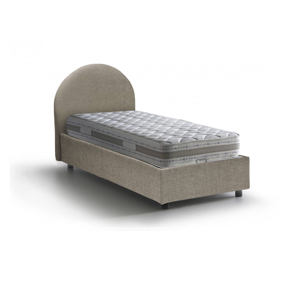Lit simple en tissu tourterelle