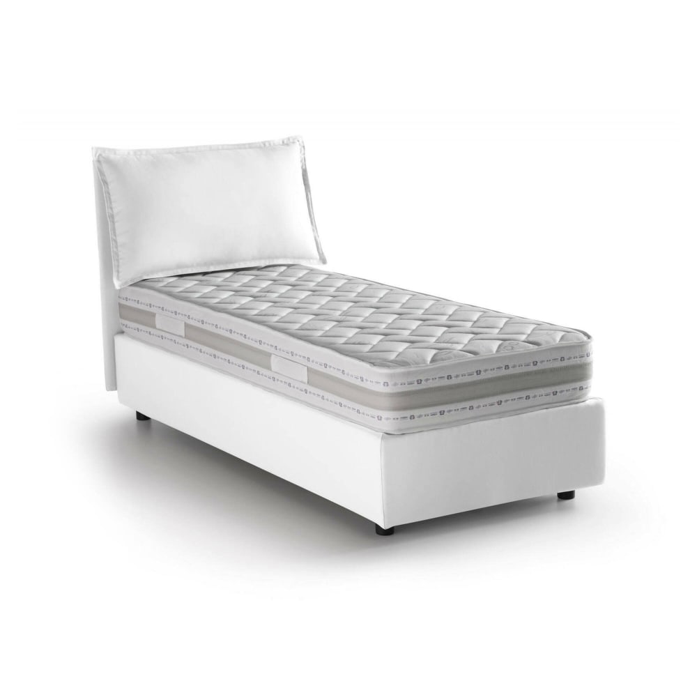 Lit simple en tissu blanc