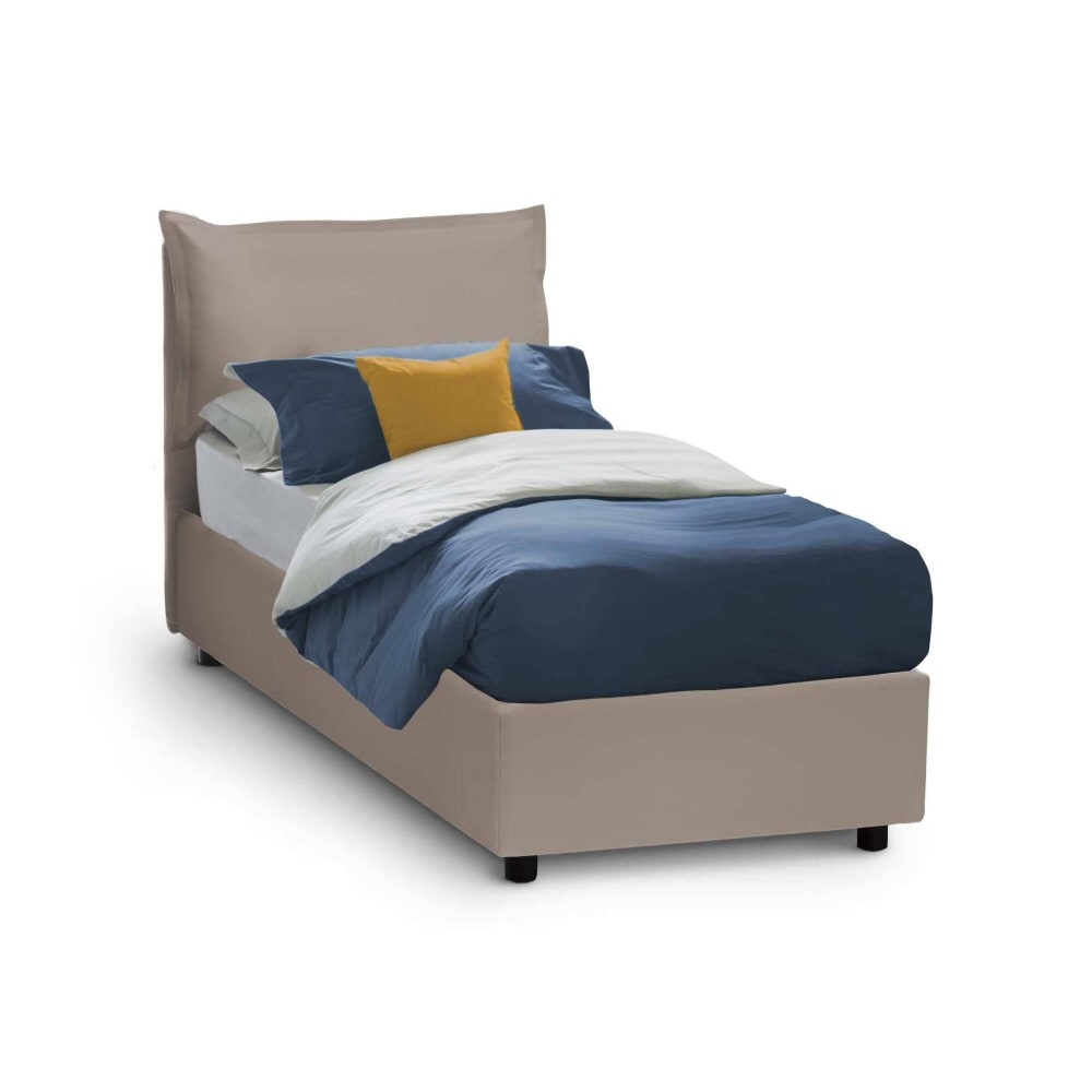 Lit simple en tissu tourterelle