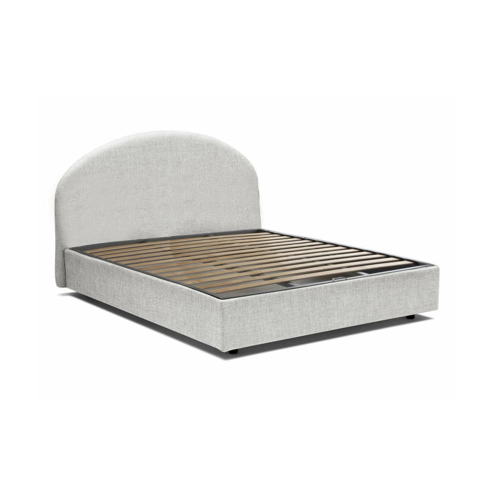 Lit double en tissu blanc 160x190 cm