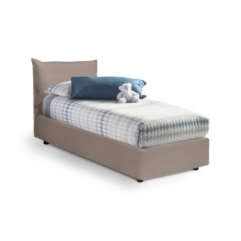 Lit simple en tissu tourterelle