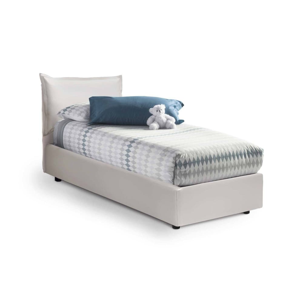 Lit simple en tissu blanc