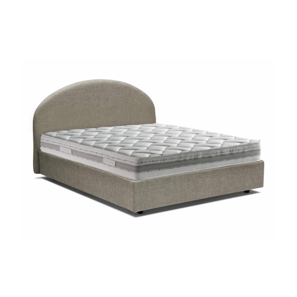 Lit double en tissu tourterelle 160x190 cm