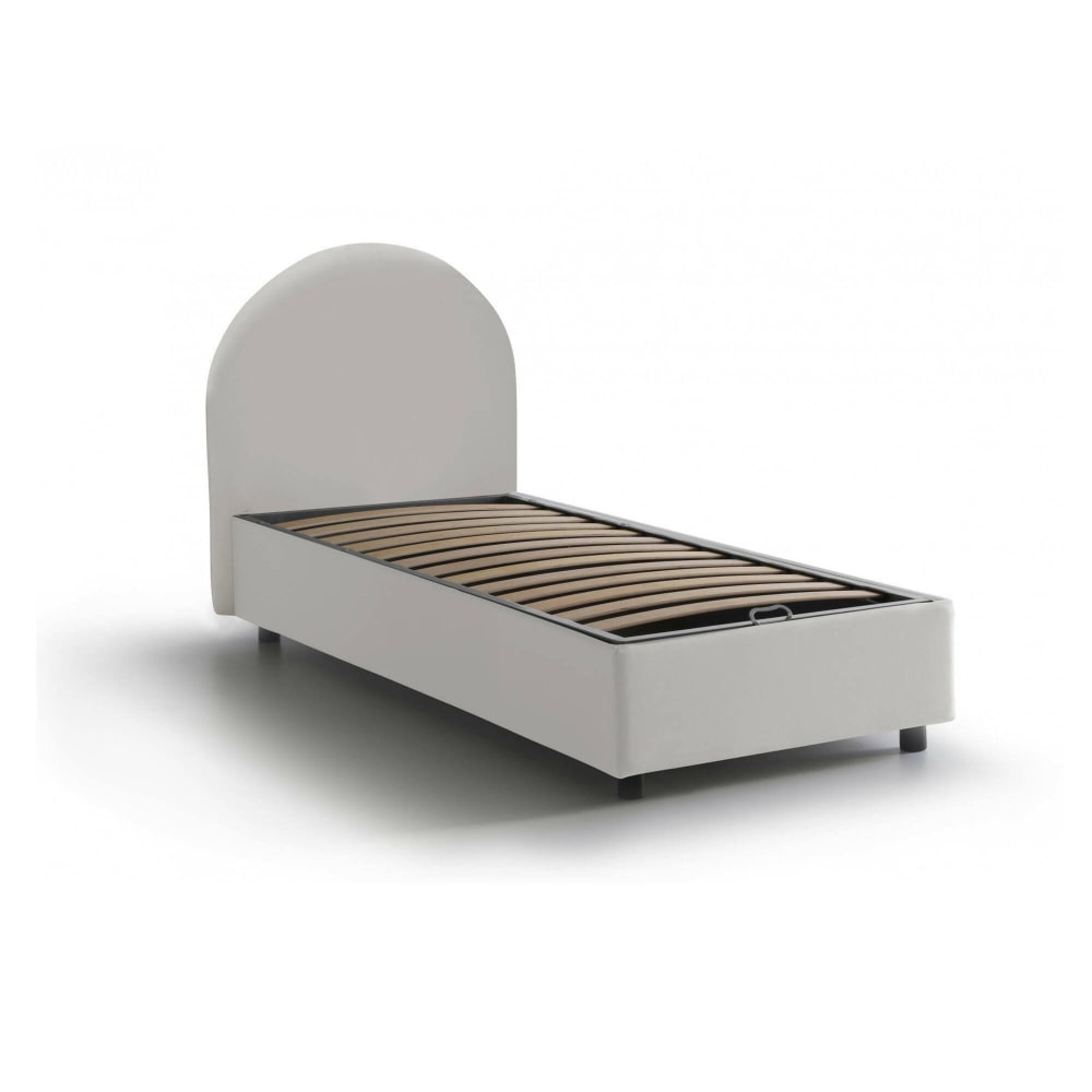 Lit simple en tissu blanc