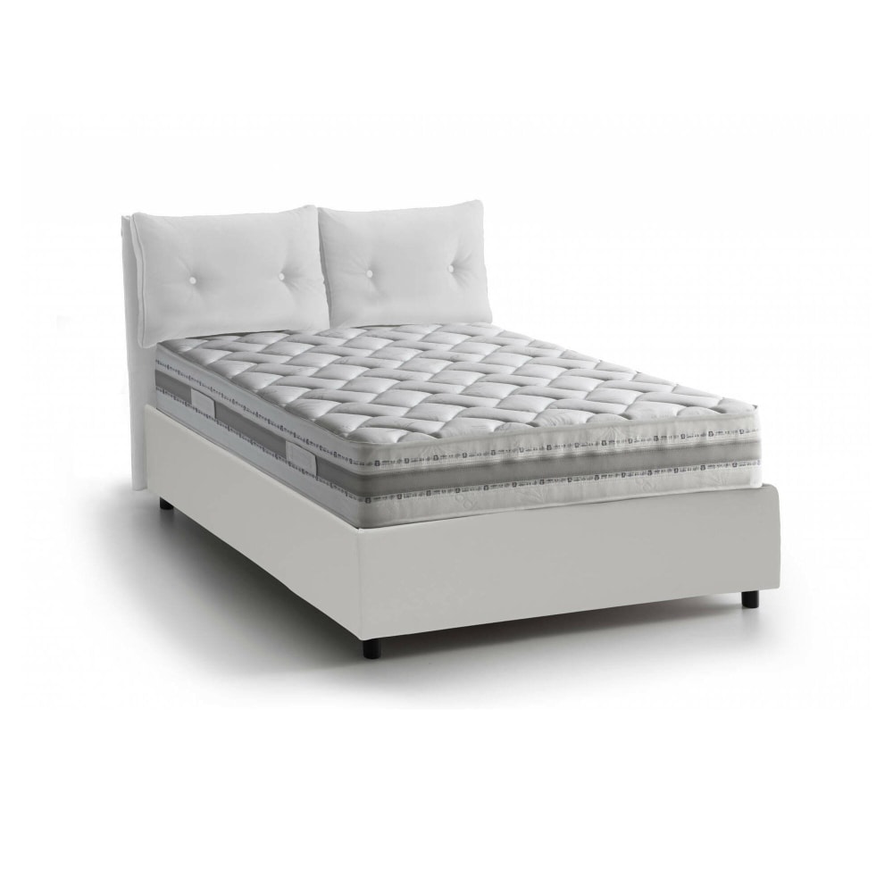 Lit double en similcuir blanc 160x200 cm - Maisons du Monde