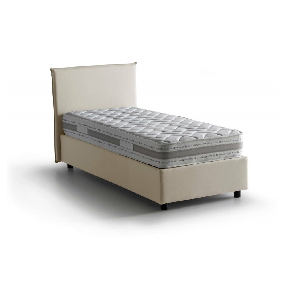 Lit simple en tissu beige