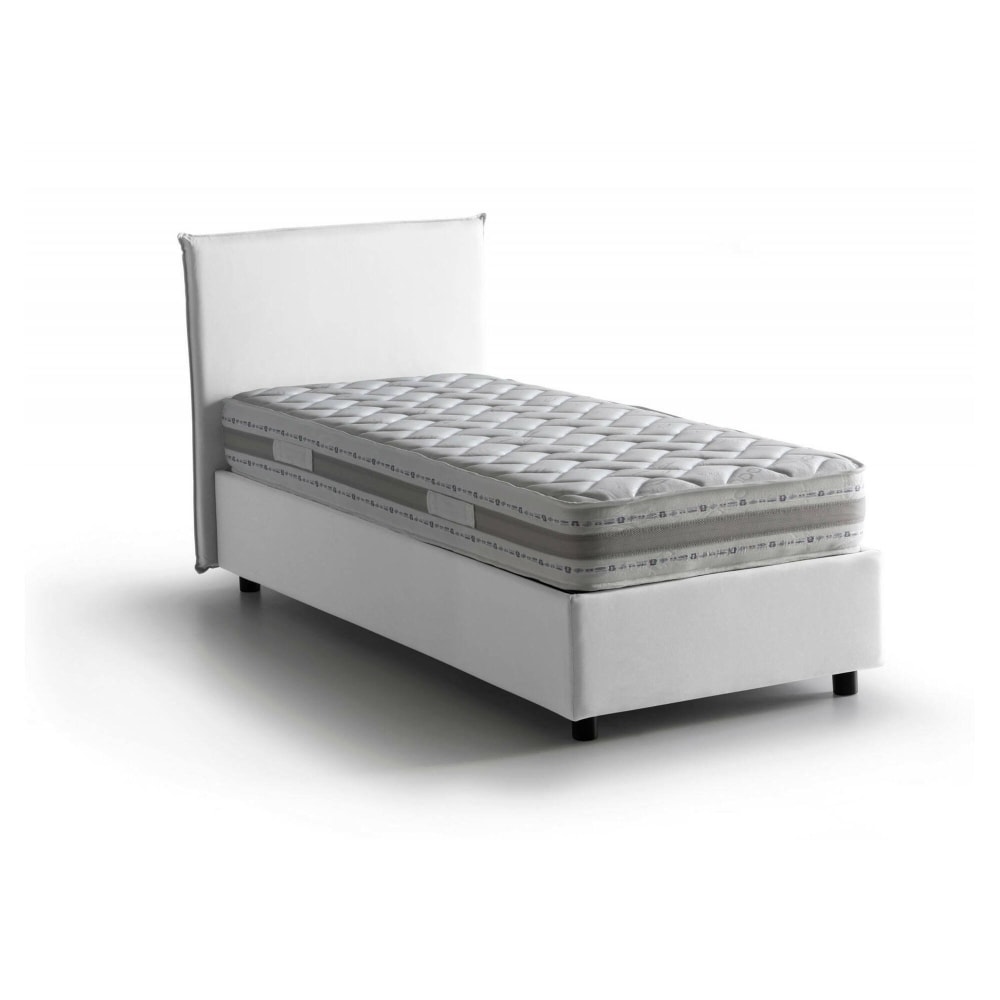 Lit simple en tissu blanc