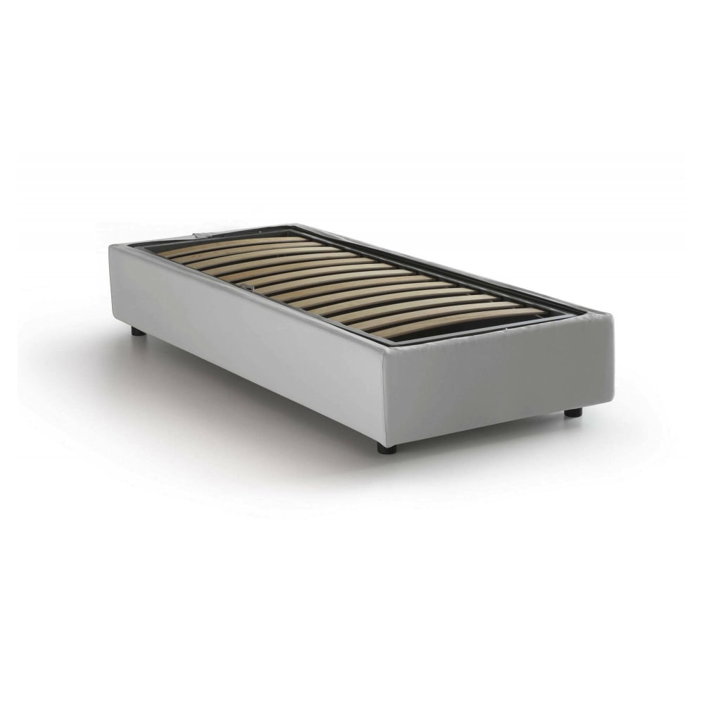 Lit simple en tissu blanc 80x190 cm