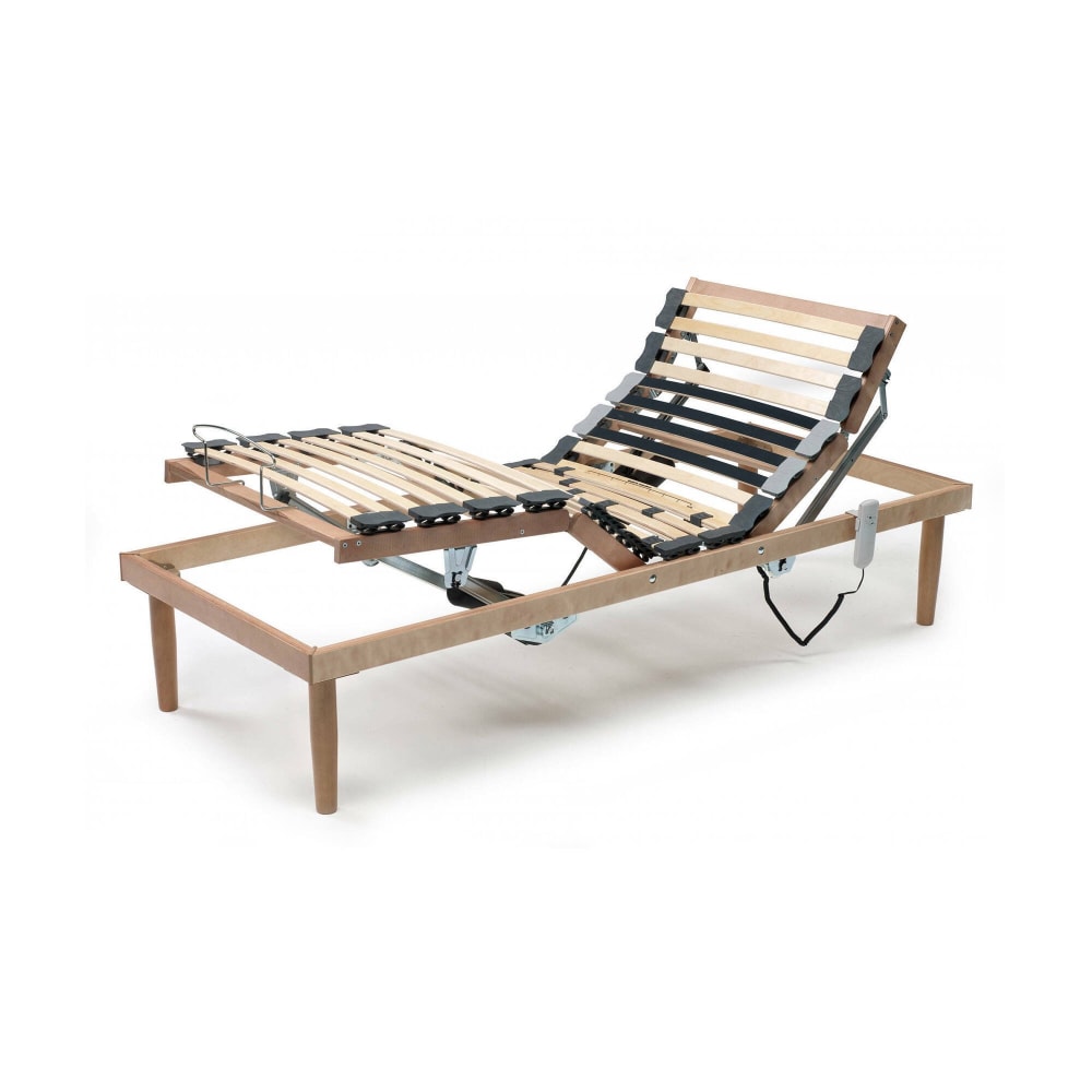 Talamo Italia Einzelbettgestell aus grauem Holz, 80 x 190 cm style modern Braun Öko-Tex Zertifikat Metall