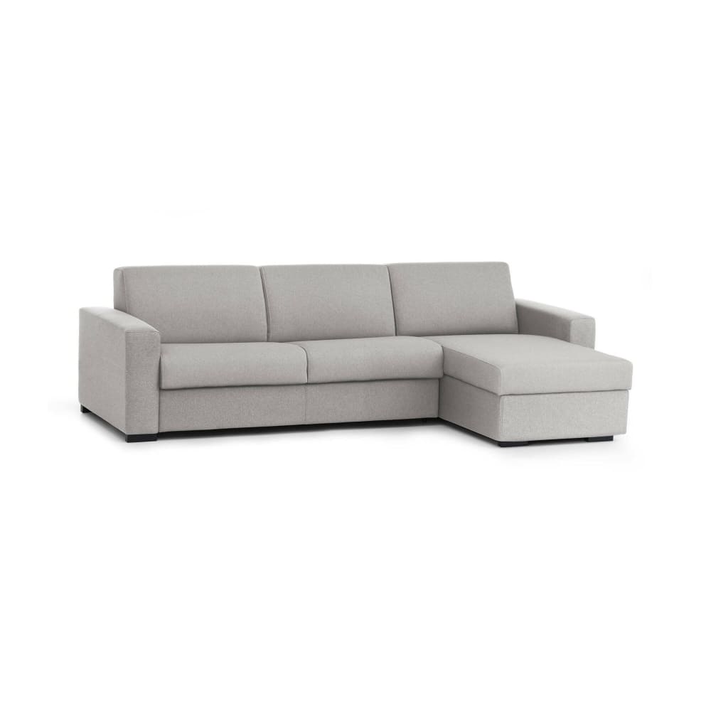 Canapé d'angle convertible en tissu gris 260x95h90 cm
