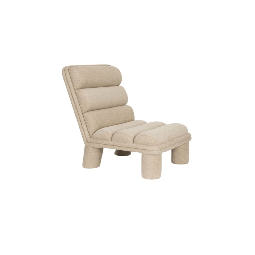 Fauteuil design en tissu beige