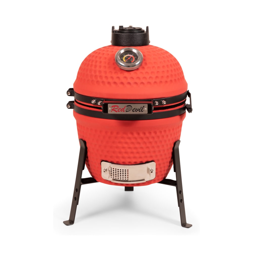 Kamado barbecue en céramique rouge, mini 28 cm Ø grill