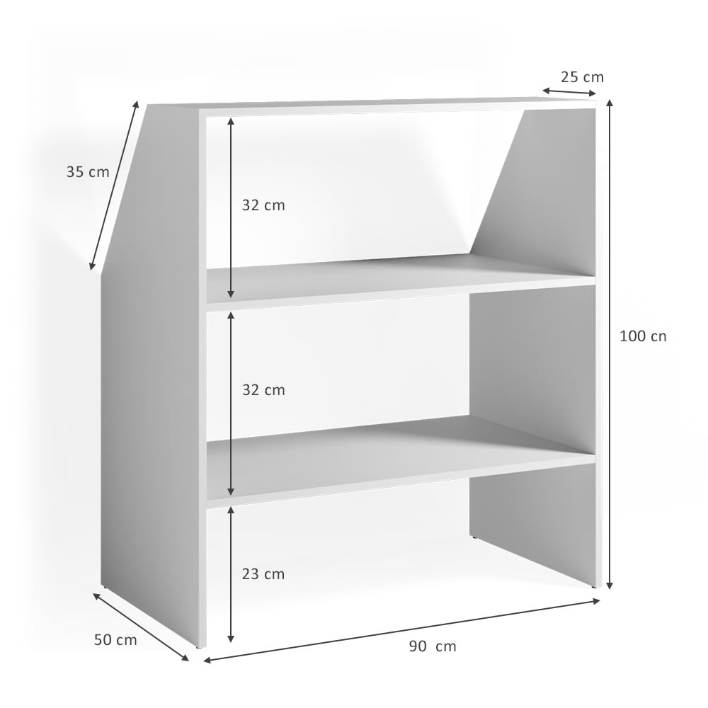 Étagère mansardée , blanc 90 x 100cm - Maisons du Monde